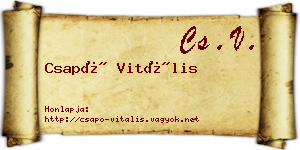 Csapó Vitális névjegykártya